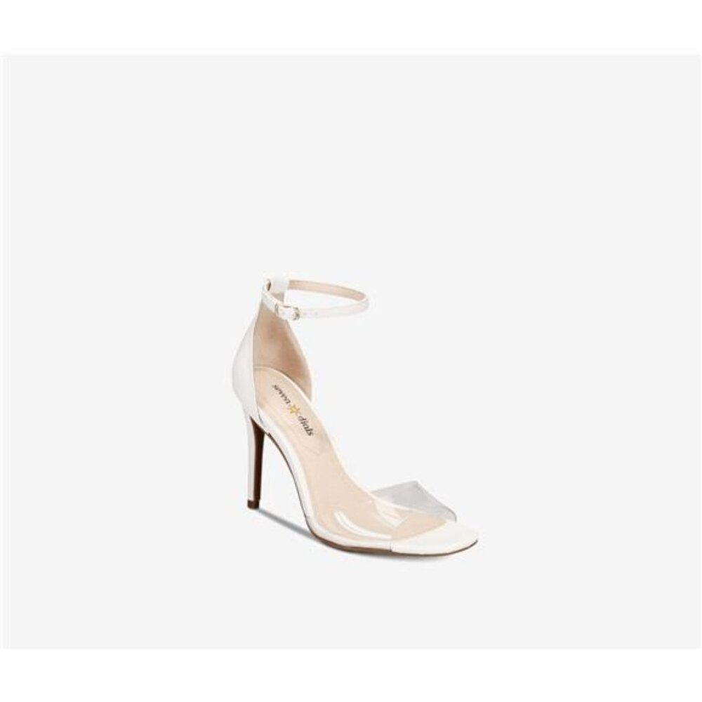NEW Seven Dials Natalie Open Toe Ankle Strap, White and Smooth Women's 8.5
